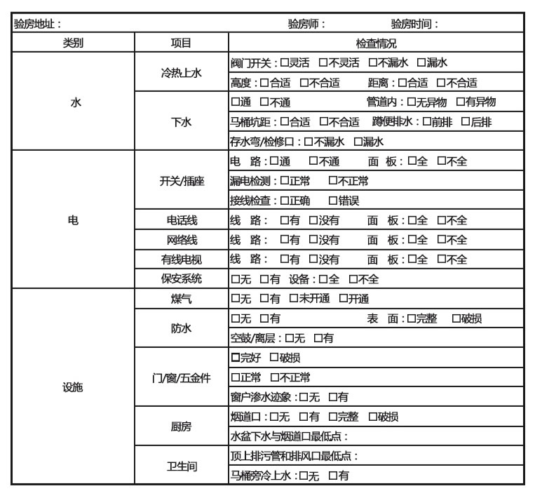 原房基础设计验收表